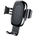 Baseus Wireless Car Charger Gravity Car Mount Samsung Galaxy S21 Ultra - Support de téléphone pour voiture - Chargeur sans fil - Tableau de bord - Noir