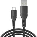 imoshion Câble USB-C vers USB Samsung Galaxy A14 (5G) - Textile tressé - 3 mètres - Noir